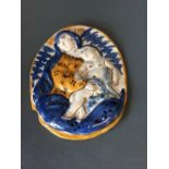 Delft plaque of Madonna with child, 20x16cm