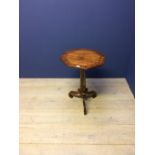 Regency walnut and simulated rosewood gilt metal mounted octagonal tripod table, 73cmH