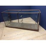 Edwardian oak & glass shop display counter 86Hx183Wcm