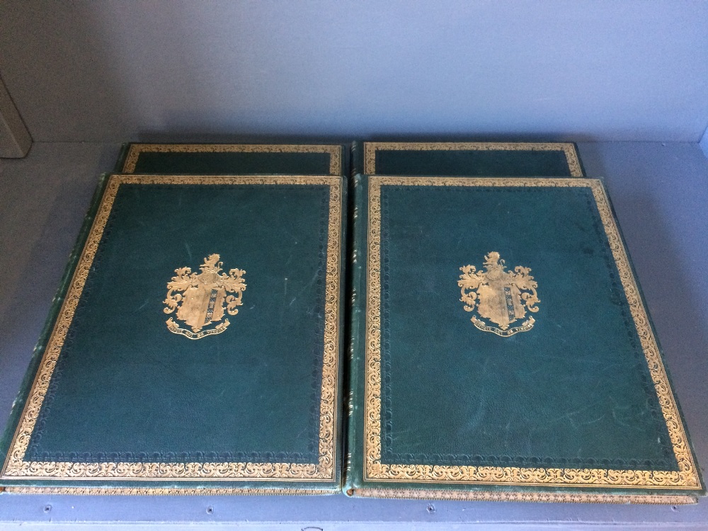 4 Vol. Picturesque Atlas of Australasia, Edited by Andrew Garran, each with green leather and tooled