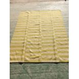 Contemporary rug with pale green and cream block stripes 235 cm x 168 cm