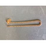 9 carat gold Albert chain with pendant, 54g
