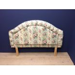 Double bedhead upholstered in multi coloured floral Colefax & Fowler fabric 116Hx152Wcm