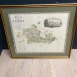 Map of South of Berkshire from an actual survey by C & J Greenwood, 57x68cm, framed and glazed