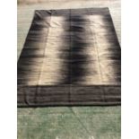 Contemporary rug with unusual vertical etched design in greys with creams 280 x 210