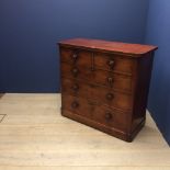 Victorian mahogany chest of 2 short & 3 long drawers with turned handles, 105Hx114Wcm