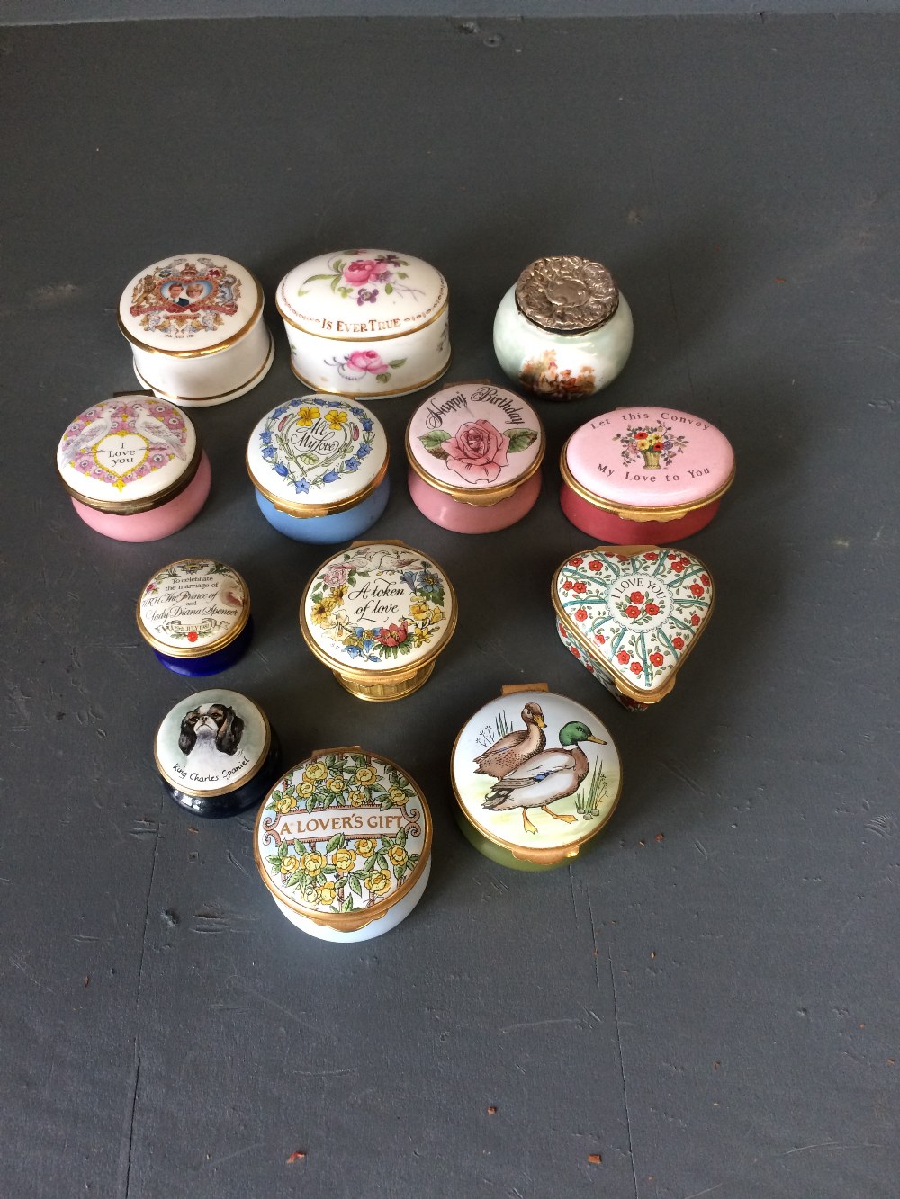 Collection of 8 Halcyon Days enamel boxes & 5 other boxes (13)