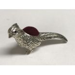 Silver pheasant pin cushion