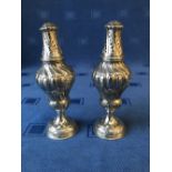 Pair of Regency style embossed hallmarked silver sifters, Chester 1903, 5.86 ozt