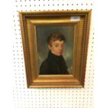 C19th English School, "Portrait of a Young Man", oil on canvas together with colour print After