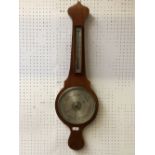 Mahogany cased banjo barometer, 82cmH