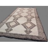 Vintage minimalist Gabbeh rug, Persia, circa 1940s, with neutral coloured ground and brown diamond
