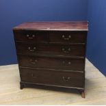 Georgian mahogany chest of 2 short & 3 long drawers on spade feet 100Hx100Wcm