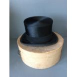 Christy's of London silk top hat, boxed