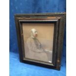 C19th School circa 1877, ripple framed pastel portrait of a seated Gentleman, signed with