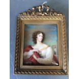 C18th/C19th School (possibly Continental) study of a 'Lady', half length, ivory on card, miniature