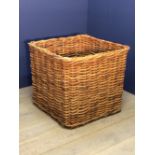 Large square form wicker basket