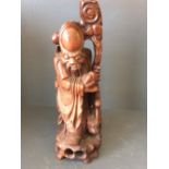 Chinese hardwood figure of a sage