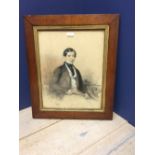 Pastel portrait of a gentleman, framed and glazed, signed and dated 1844