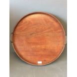 George III mahogany circular twin handled butler's tray