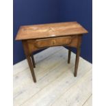 Side table with central drawer and star burst inlaid decoration to top