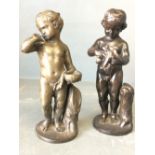 Pair of Grand Tour bronze figures of cherubs