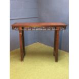 Chinese hardwood altar table with carved frieze, 140Wx47Dx103Hcm