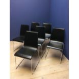 6 black & chrome contemporary chairs