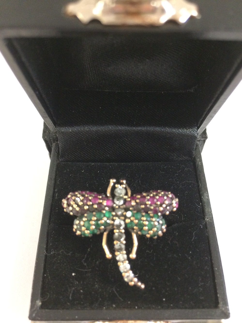 Silver ring in the form of a dragonfly