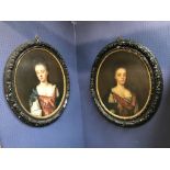 Late C18th/early C19th English School, oil on canvas, pair of oval portraits of an Elegant Lady,