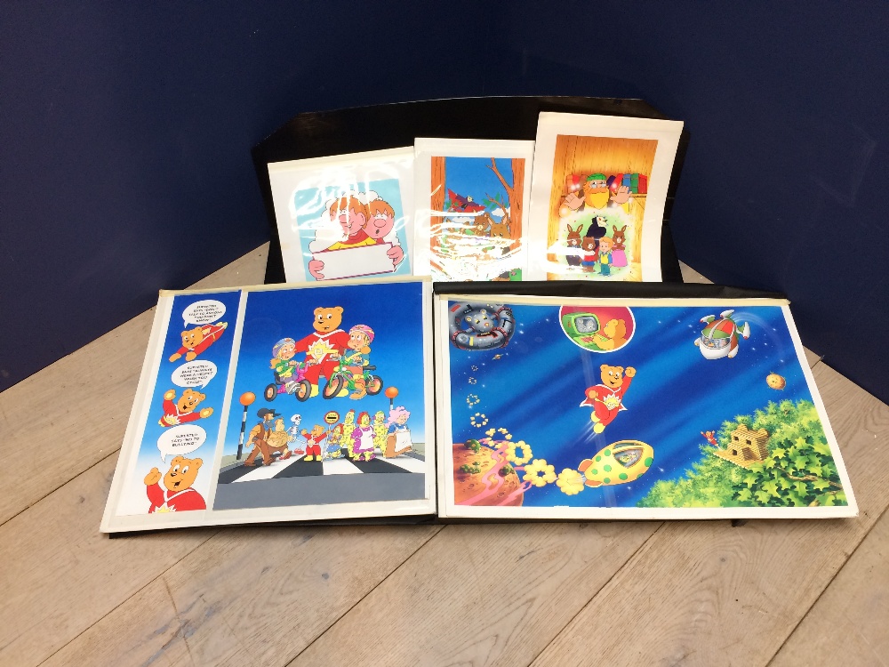 Qty of original artwork to include Alibarbar, Super Ted, Sylvanian Families