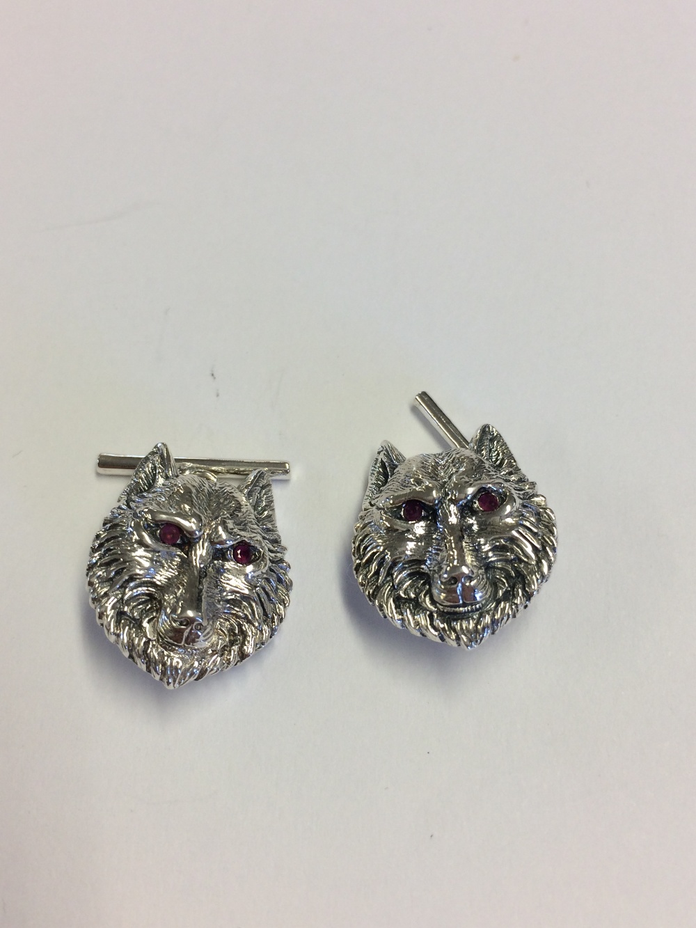 Pair of silver fox head cufflinks