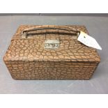 Faux crocodile jewellery case