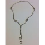 Silver chain link Albert with stirrup spacers