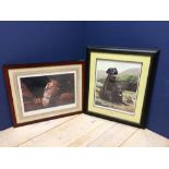 NIGEL HEMMINGS, signed lithograph of black Labradors and a JOHN FITZGERALD print of a horse in