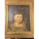 C19th English School, head study portrait of a young girl, oil on canvas, 37x30cm