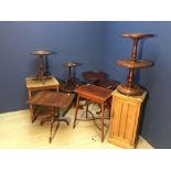 Qty various occasional tables, pot cupboards etc