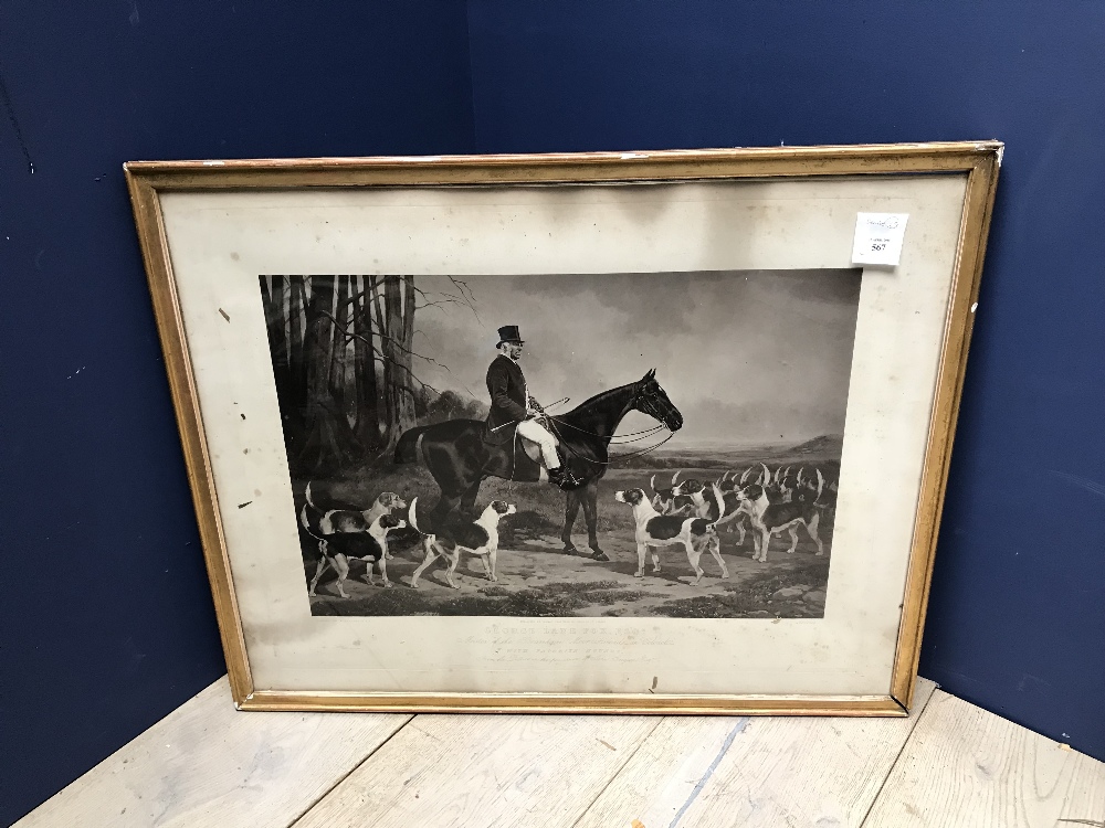 W. OSBORNE Hunting print of George Lane Fox Esq.