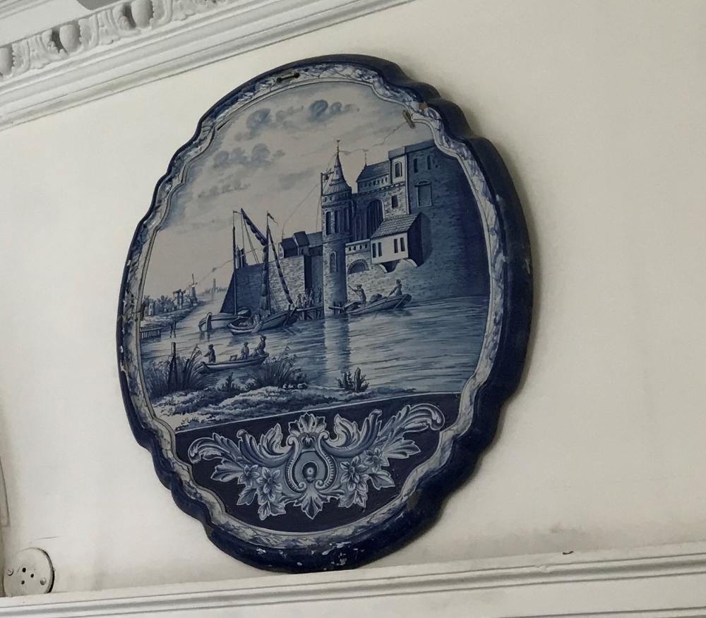 Pair of Delft blue and white wall plaques (damaged), 59cm - Image 2 of 2