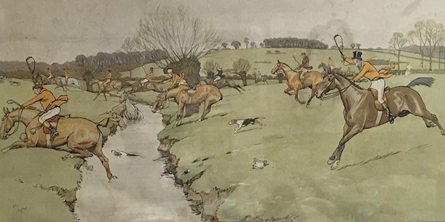 3 Cecil Aldin prints, The Cottesbrook Hunt. 33 x 66 in oak frames - Image 4 of 4