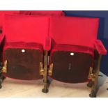 Twin sets of vintage cinema seats in red draylon (alteration to catalogue)