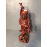 Carved hardwood Chinese figure of an elder 53H