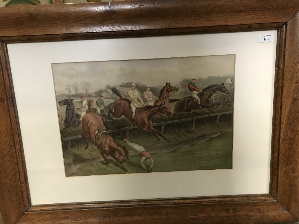 After Sturgess, Steeplechase chromolithograph in oak frame, 44x66cm - Image 2 of 2