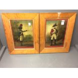 Pair of prints in maple frames of a Life Guardsman & a Lighthouse man