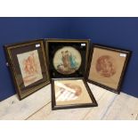 Manner of George Morland 'Love and Hope' and 'Love and Jealousy' pair of stipple engravings bears