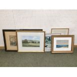 5 various C20th watercolours