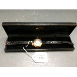 9 carat gold half Hunter wristwatch