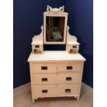 White painted dressing table, wash stand, stool, chair & a walnut card table