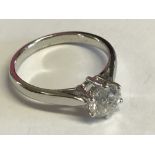 18ct white gold single stone diamond ring of 1.1ct's colour g/h clarity