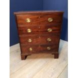 C19th mahogany commode appearing as a chest of 4 drawers